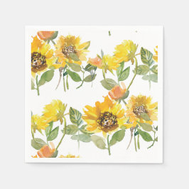 Guardanapo De Papel Chuva de Bebê Elegante Girassol Amarelo Abelha
