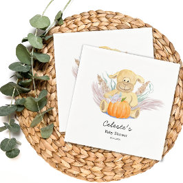 Guardanapo De Papel Chuva de Bebê em Aquarela Boho Little Lamb Pumpkin