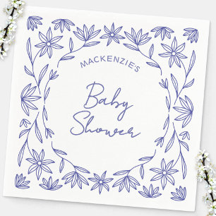 Guardanapo De Papel Chuva de Bebê Flor Silvestre Azul Mediterrâneo