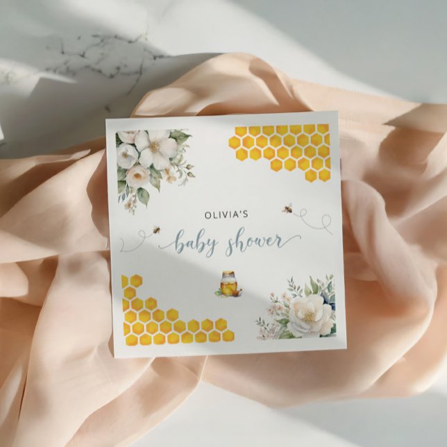 Guardanapo De Papel Chuva de Bebê Flores de Rosa Mosqueta Mel de Abelh (Criador carregado)