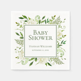 Guardanapo De Papel Chuva de Bebê Hortênsias Brancas