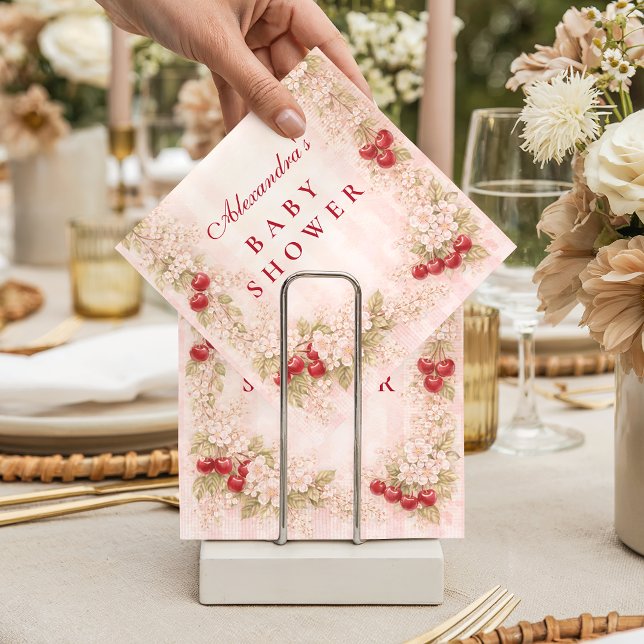 Guardanapo De Papel Chuva de Bebê Jardim de Cereja Doce (Criador carregado)