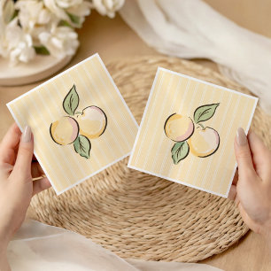 Guardanapo De Papel Chuva de Bebê Limão Amarelo Citrino