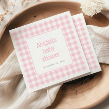 Chuva de Bebê Meninas Xadrez Rosa Gingham