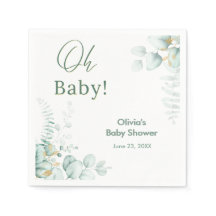 Chuva de Bebê Oh Baby Eucalipto Verde Dourado 