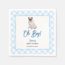 Chuva de Bebê Oh Menino Xadrez Azul Cachorro