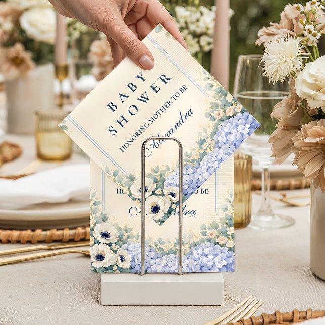 Guardanapo De Papel Chuva de Bebê Quadro Floral de Hortênsias Antigas (Criador carregado)