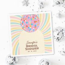 Chuva de Bridal Retro Rosa Disco Boho Groovy