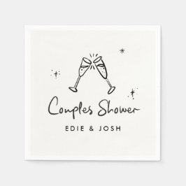 Guardanapo De Papel Chuva de casal moderna natural elegante manuscrita