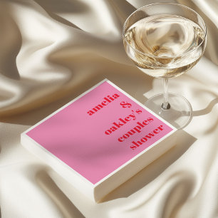 Guardanapo De Papel Chuva de Casal Moderna Rosa Brilhante e Vermelha P