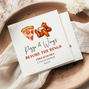 Guardanapo De Papel Chuva de Casal Pizza e Asas Antes dos Anéis
