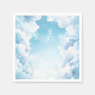 Guardanapo De Papel Chuva de Céu Azul Enviada pelo Céu Chás de Bebê