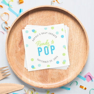 Guardanapo De Papel Chuva de Confetes Azul Aqua Verde Baby Shower Pron