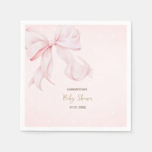 Guardanapo De Papel Chuva de Cor-de-Rosa Aquarela Laço Pontinhos Rosa