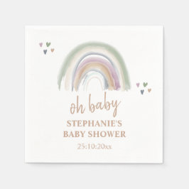 Guardanapo De Papel Chuva de Cores Suave Boho Verde Salvia Chá de Beb