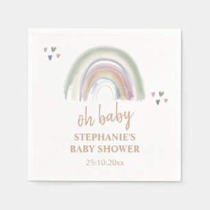 Guardanapo De Papel Chuva de Cores Suave Boho Verde Salvia  Chá de Beb