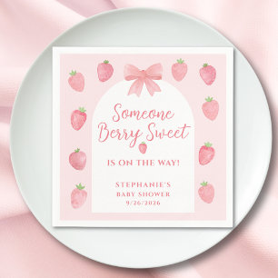 Guardanapo De Papel Chuva de Doce Morango para Menina Baby Shower