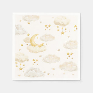 Guardanapo De Papel Chuva de Estrelas Douradas Céu Sonhador Baby Showe