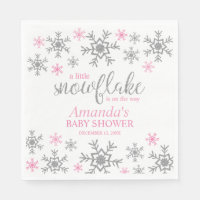 Chuva de Flocos de Neve Rosa de Inverno Baby Showe