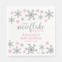 Chuva de Flocos de Neve Rosa de Inverno Baby Showe