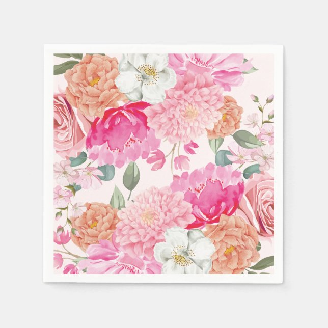Guardanapo De Papel Chuva de Flores Noiva em Flor Chá de Noiva (Frente)