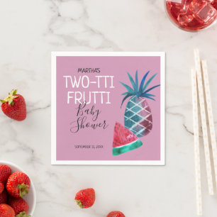 Guardanapo De Papel Chuva de Frutas Duas Meninas Chá de Bebê