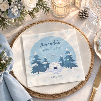 Guardanapo De Papel Chuva de neve de Inverno Baby Shower