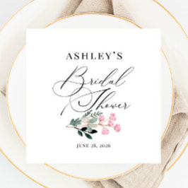 Guardanapo De Papel Chuva de Noiva Aquarela Flor Silvestre Elegante