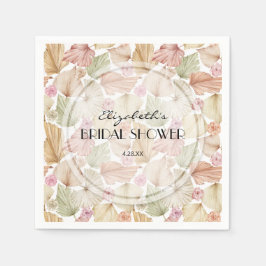 Guardanapo De Papel Chuva de Noiva Boho Folhas e Flores Secas