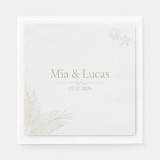 Guardanapo De Papel Chuva de Noiva Botânica Floral Elegante Personaliz