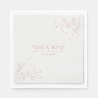Guardanapo De Papel Chuva de Noiva Botânica Floral Elegante Personaliz