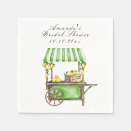 Guardanapo De Papel Chuva de Noiva Carrinho de Limão Cítrico Aquarela