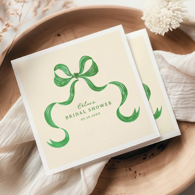 Guardanapo De Papel Chuva de Noiva com Arco Desenhado à Mão Verde (Criador carregado)