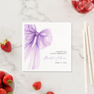 Guardanapo De Papel Chuva de Noiva com Laço Roxo Moderno