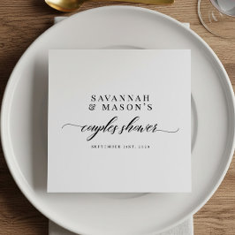 Guardanapo De Papel Chuva de Noiva de Casais com Letra Elegante Clássi