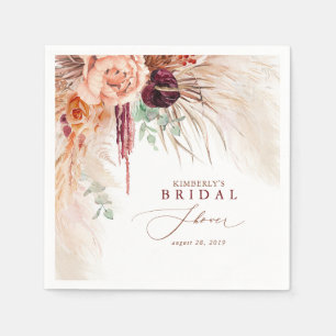 Guardanapo De Papel Chuva de Noiva de Grama de Pampas Floral de Terrac
