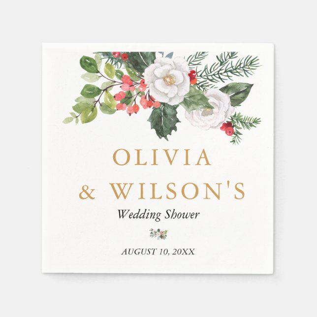 Guardanapo De Papel Chuva de Noiva de Natal de Inverno (Frente)