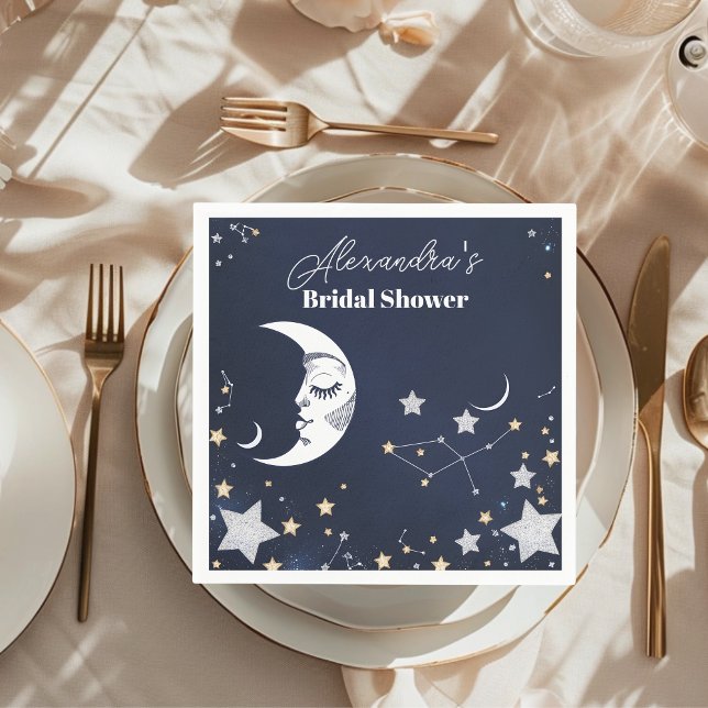 Guardanapo De Papel Chuva de Noiva Elegante Crescente Celestial (Criador carregado)