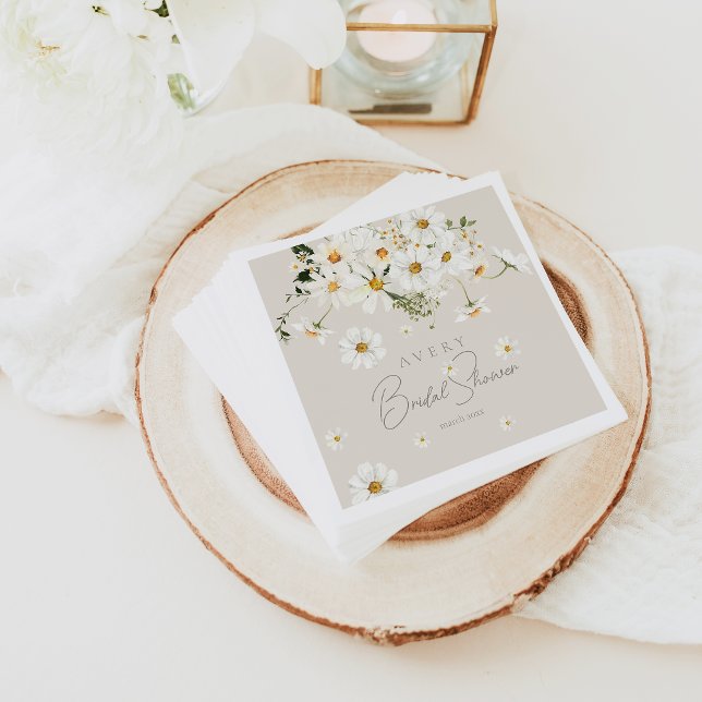 Guardanapo De Papel Chuva de Noiva Elegante Flor Silvestre Moderna Dai (Criador carregado)