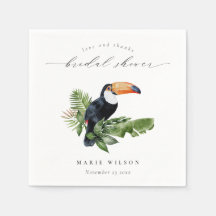 Chuva de Noiva Elegante Toucan Floresta Tropical
