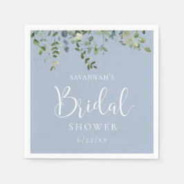 Guardanapo De Papel Chuva de Noiva em Aquarela Azul Poeira Elegante