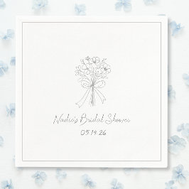 Guardanapo De Papel Chuva de Noiva Estilo Desenho à Mão Floral Legal 