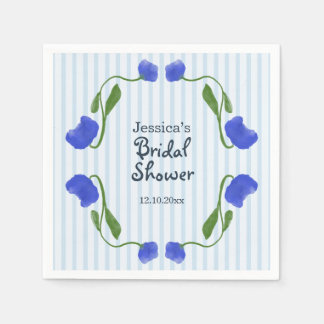 Guardanapo De Papel Chuva de Noiva Floral Art Nouveau Azul