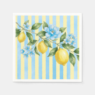 Guardanapo De Papel Chuva de Noiva Floral Azul Limão Main Squeeze