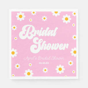 Guardanapo De Papel Chuva de Noiva Floral Flor de Margarida Retro Rosa