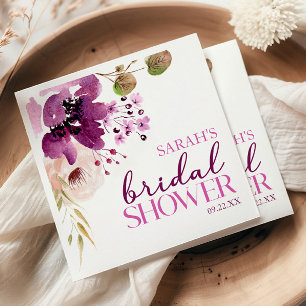 Guardanapo De Papel Chuva de Noiva Floral Violeta Magenta Roxo