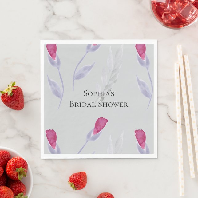 Guardanapo De Papel Chuva de Noiva Flores Rosa Cinza (Insitu)