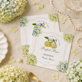 Guardanapo De Papel Chuva de Noiva Hydrangea Verde Par de Peras Perfei