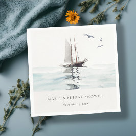 Guardanapo De Papel Chuva de Noiva Iate Náutico Aquarela