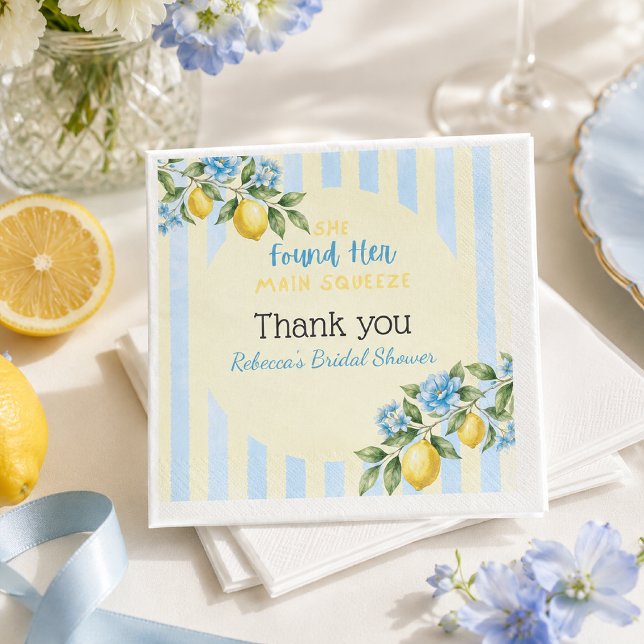 Guardanapo De Papel Chuva de Noiva Main Squeeze com Limão Azul (Criador carregado)
